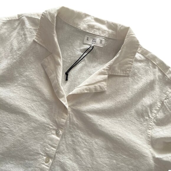 White Button Down Cropped Womens Shirt Size XL from Lefties NEW - Picture 7 of 7